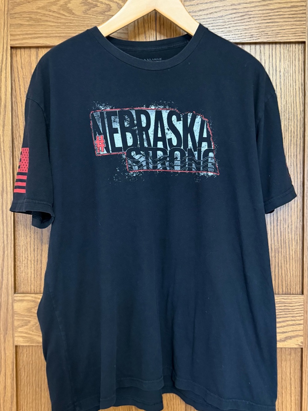 Grunt Style Black Nebraska Strong Graphic Tee with Red Accents